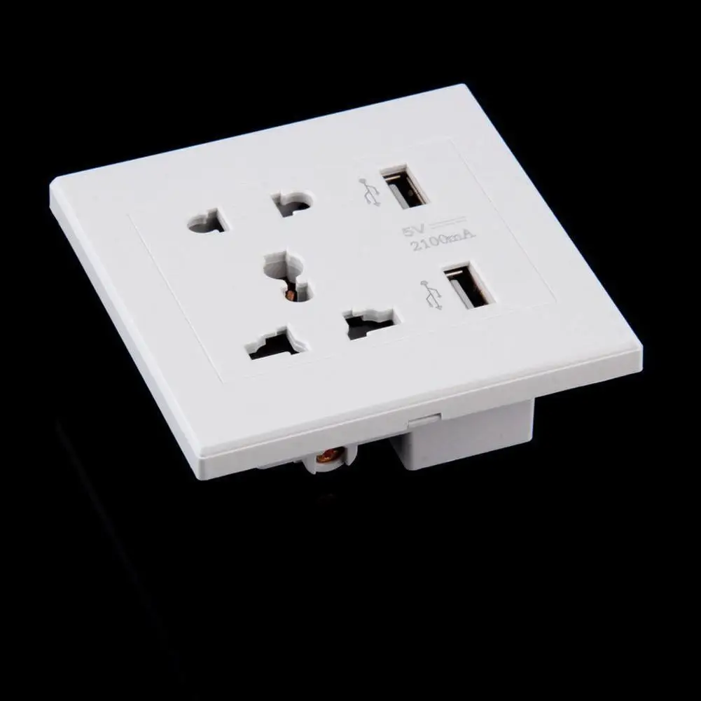 Двойной USB порт электрический настенное зарядное устройство док-станция розетка панель