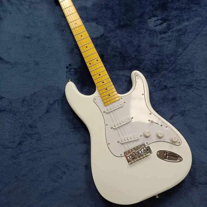 

Customized guitar shop, new 6-string electric guitar, Duan Muqin body, white bright paint, chrome-plated accessories, free deliv