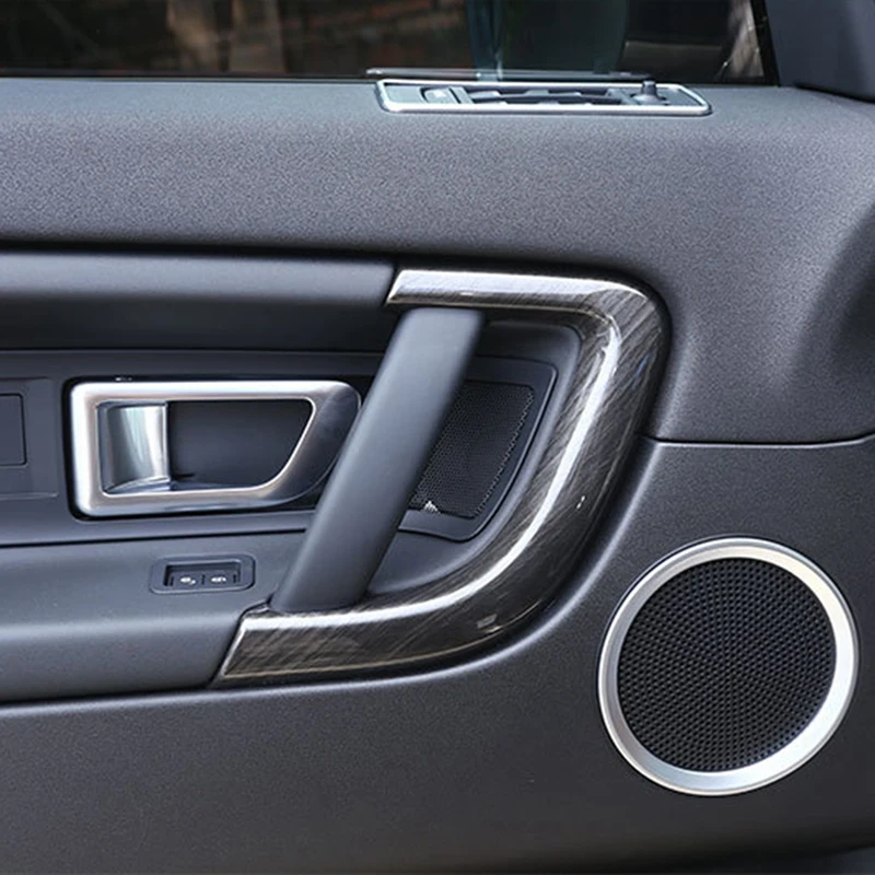 

Car ABS Black Wood Grain Door Handle Decoration Cover Trim for Land Rover Discovery Sport 2015-2019