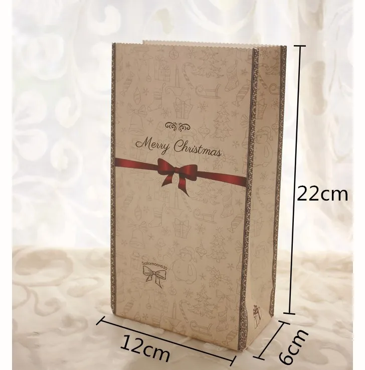 

Chicinlife 6pcs Elk Christmas Paper Bags Merry Christmas Cookie Candy Gift Packaging Bags Xmas Party Supplies Christmas Tree Bag