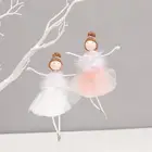 Комплект из 2 предметов с рисунком балерины для девочек Подвески на рождественскую елку Куклы Игрушки для вечерние для художественного оформления ногтей, ручная работа домашние рождественские вечерние поставки белого и розового цвета