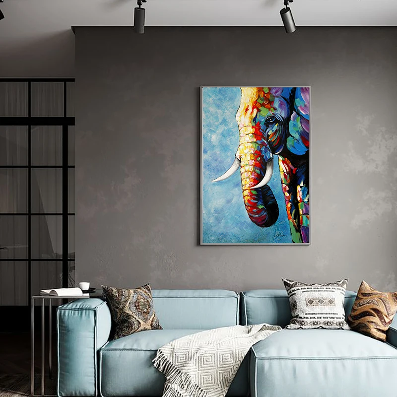 Картина на холсте с изображением слона Настенная картина цветовая печать