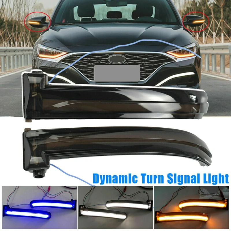 

DHBH-1 Pair Car LED Dynamic Turn Signal Light Side Wing Rearview Mirror Lamp for Hyundai Lafesta 2018-2020
