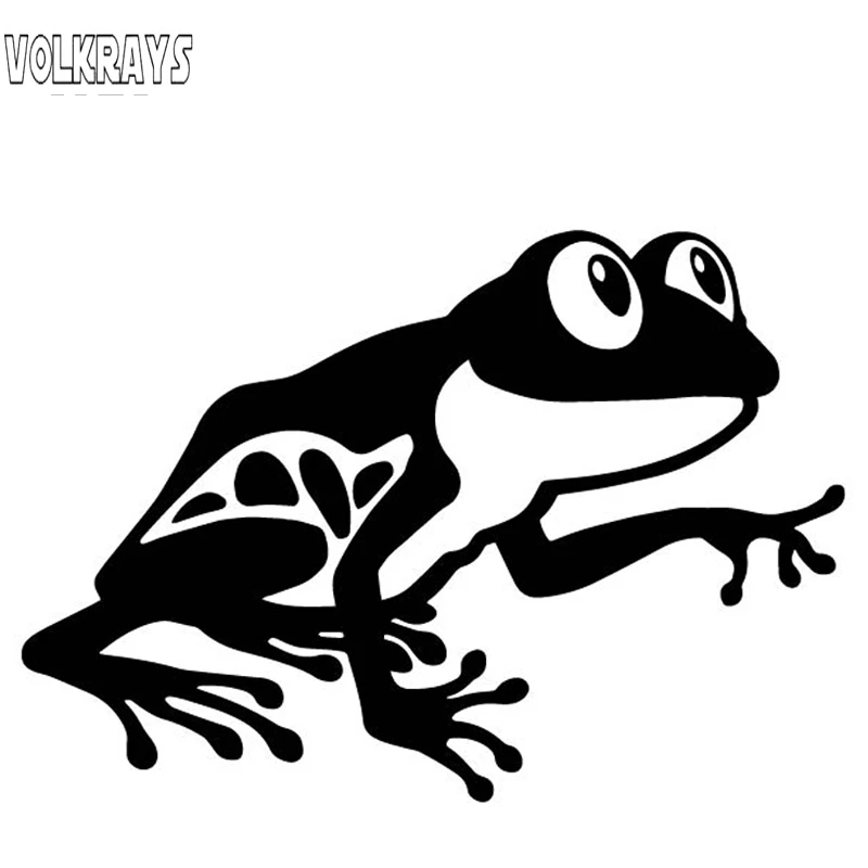 

Volkrays Creative Car Sticker Frog Pattern Accessories Reflective Waterproof Sunscreen Vinyl Decal Black/Silver,9cm*14cm