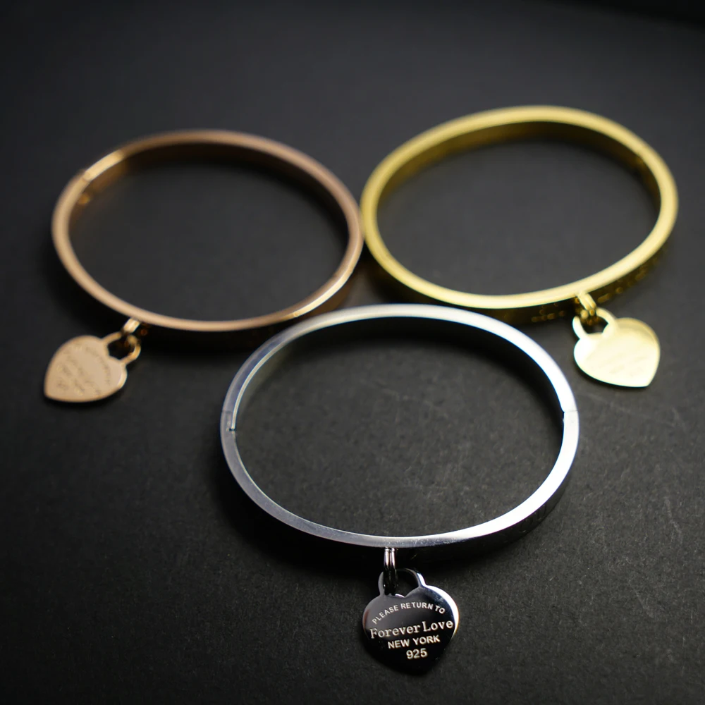 Высокое качество pulseira feminina, очаровательный браслет с сердечком, браслет для женщин, модный, нержавеющая сталь, роскошный бренд, ювелирное изделие, подарок