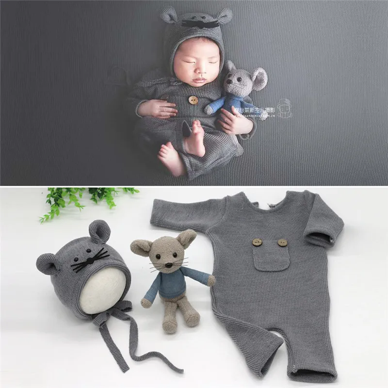 Conjunto de 3 unids/set de trajes de punto hechos a mano para beb&eacute;, accesorios de fotograf&iacute;a para beb&eacute;, ropa de fotograf&iacute;a para reci&eacute;n nacido-5