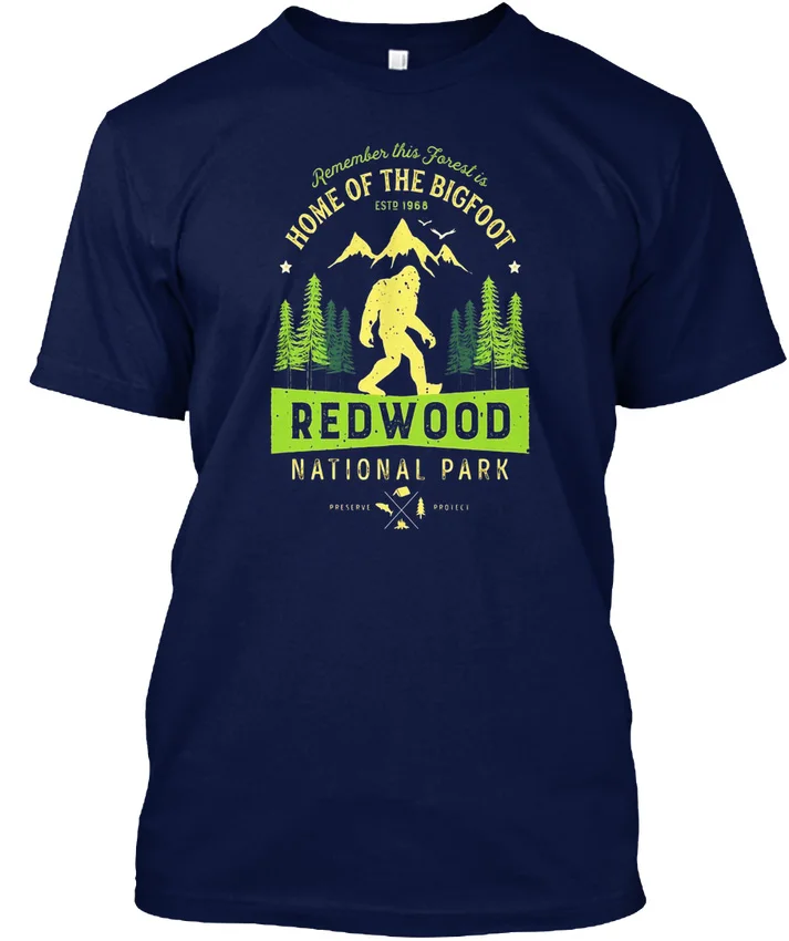 Redwood National Park Винтажная футболка с надписью Bigfoot T популярная Футболка принтом