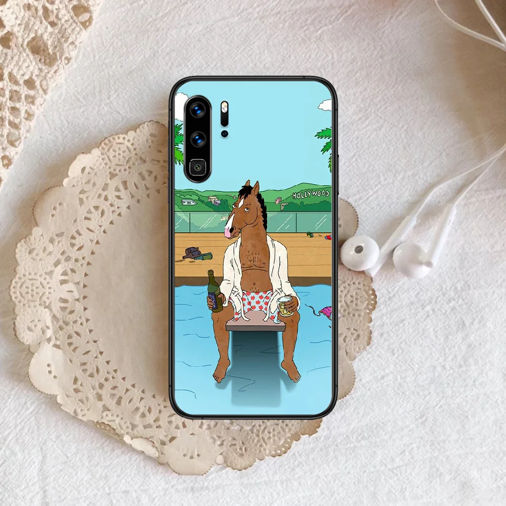 

BoJackes Horsemans Phone Case For Huawei P Mate 10 20 30 40 Pro Lite Smart 2019 2021 black Shell Tpu Bumper Soft Waterproof