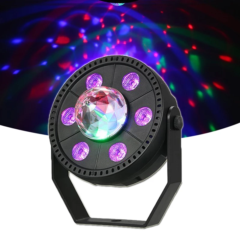 LED Mini Magic Ball stage Lights Auto Rotating Sound RGB 3IN1 disco party plastic par Light | Panel