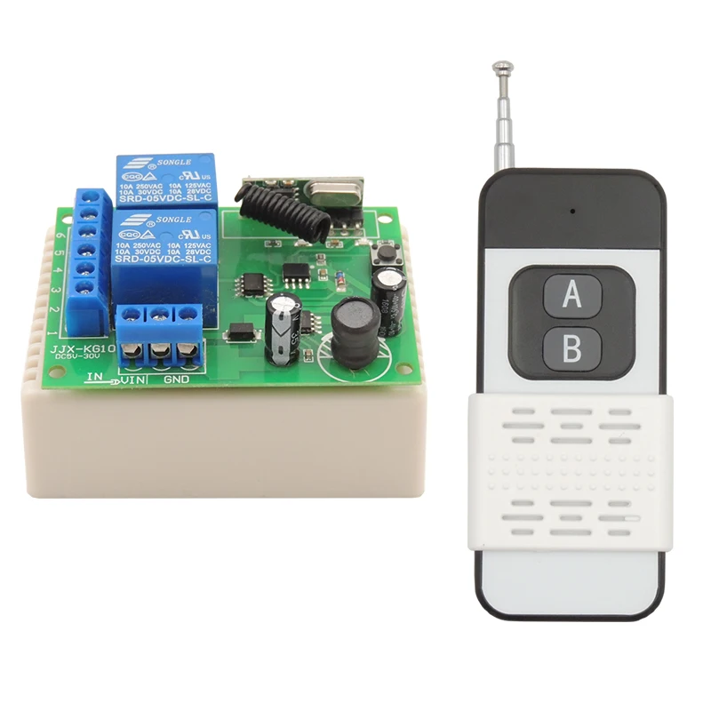 

Пульт дистанционного управления для гаража, 433 МГц, 6 в, 12 В, 24 В, 2 канала, 10 А, радиочастотный, 1000 м