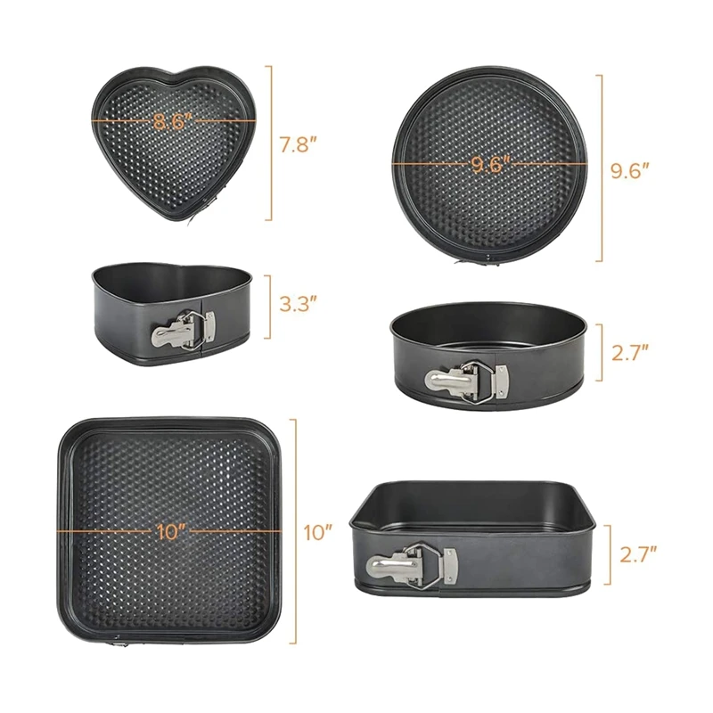 Сковорода Springform 3 шт./компл. сковорода в форме сердца круглая и квадратная съемная