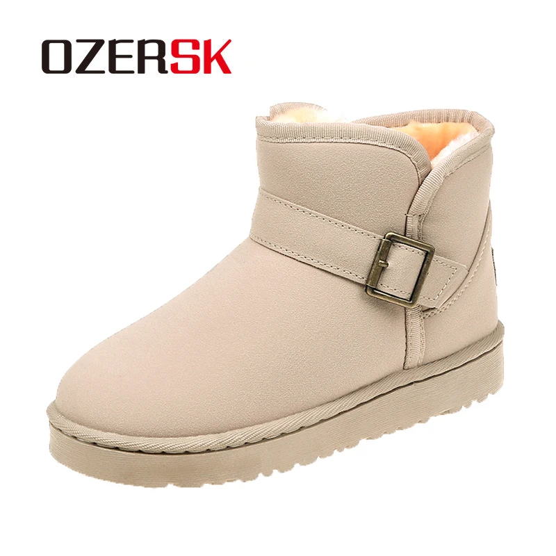 Ботинки OZERSK женские зимние замшевые теплые короткие ботинки с плюшевой