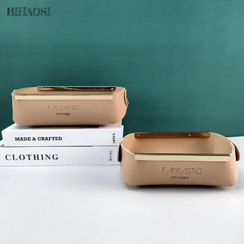 Металлическая декоративная коробка для хранения из искусственной кожи Бытовая