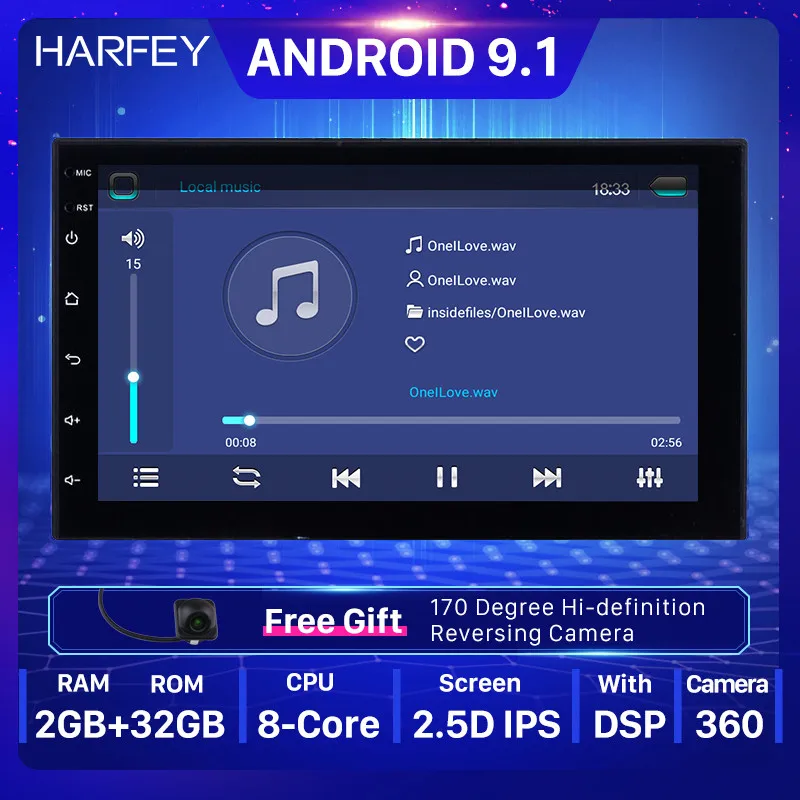 Автомобильный мультимедийный плеер Harfey универсальная система на Android 9 1 с 7