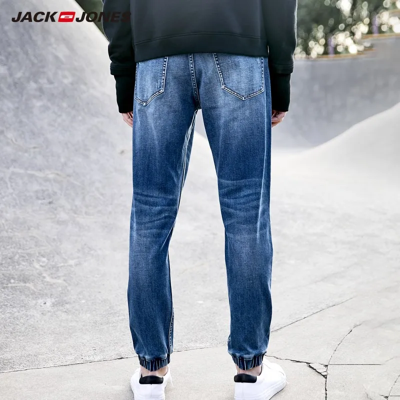 Мужские повседневные джинсы JackJones Стрейчевые хлопковые укороченные с завязками