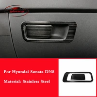 car dashboard copilot glove box handle bowl cover trim for hyundai sonata dn8 2020 2021 stainless steel car styling accessories