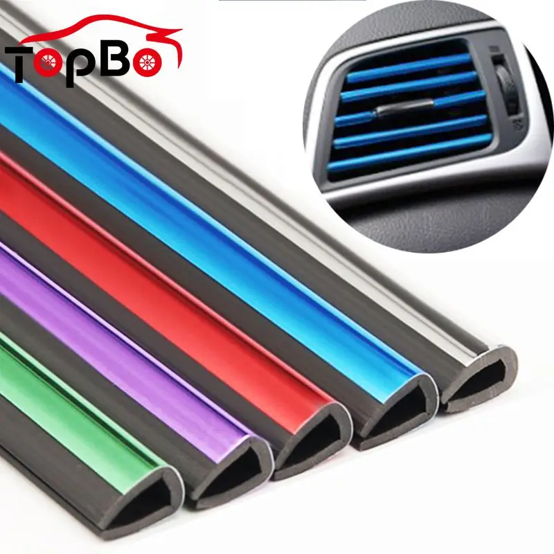 

10pcs DIY Plating Air outlet trim strip Interior Air Vent Grille Switch Rim Trim Outlet Decoration Strip Car Accessories