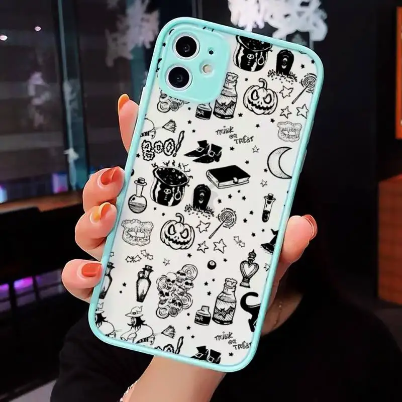 

Mysterious witch Pharmacy supplies Phone Case Matte Transparent for iPhone 7 8 11 12 s mini pro X XS XR MAX Plus cover funda