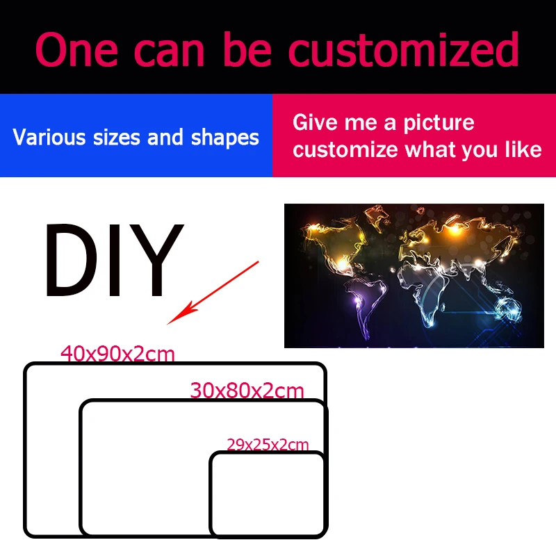 Большой размер DIY пользовательский RGB коврик для мыши аниме игровой светодиодный