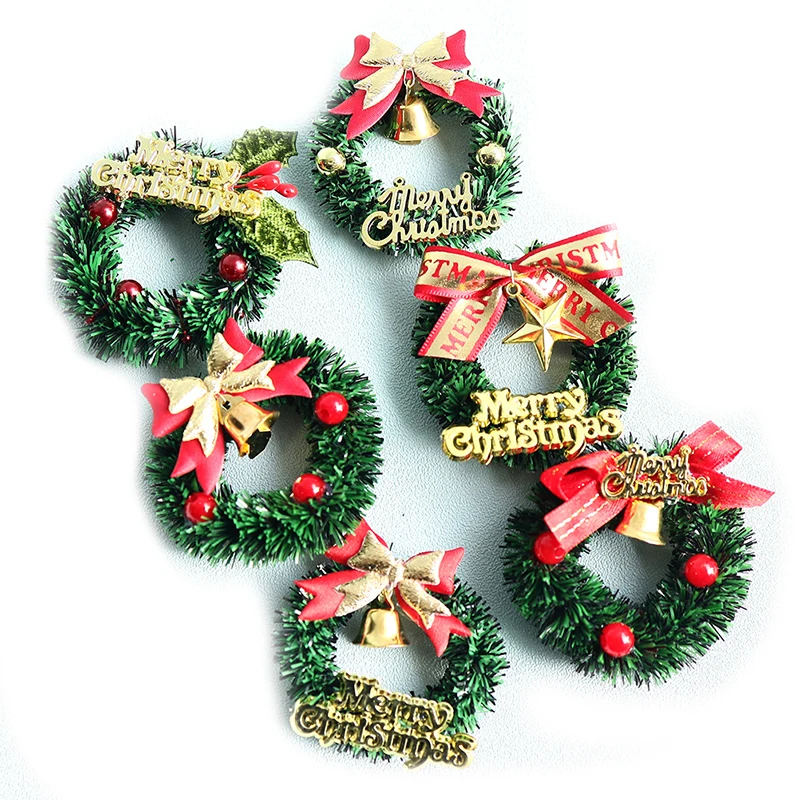 

1Pc 1:12 Dollhouse Miniature Mini Christmas Garland Wreath Model Dollhouse Decor Accessories Random Send