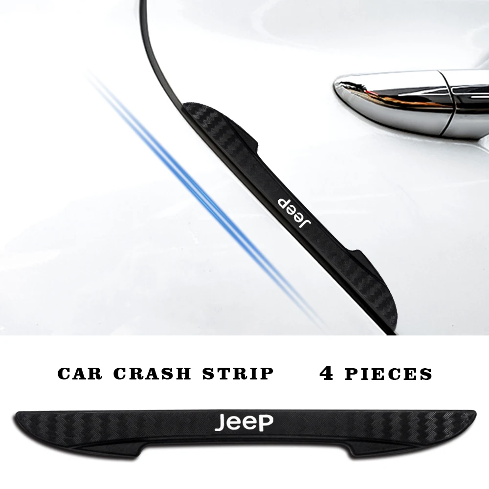 

4pcs For JEEP Wrangler JL JK Grand Cherokee Patriot Compass Car Door Bumper Strip Scratch Protector Auto Anti-Collision Stickers