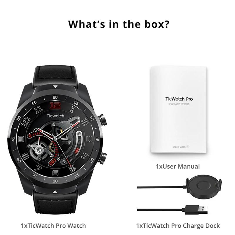 Оригинал Ticwatch Pro Bluetooth Смарт часы gps IP68 водонепроницаемый Поддержка NFC