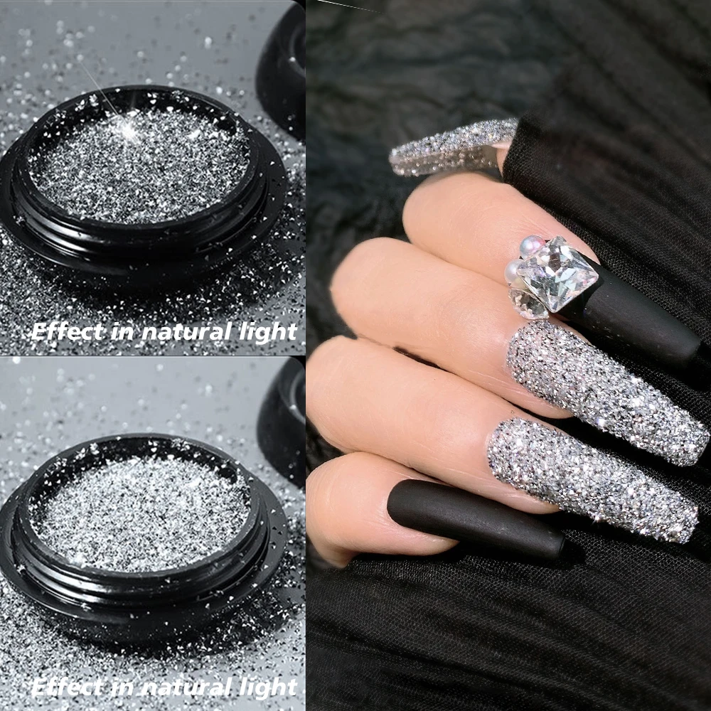 

1 box Diamonds Nail Powder Reflect Dazzling Nail Glitter DIY Nail Chrome Sparkly Flash Disco Pigment Dust Nail Art Decoration