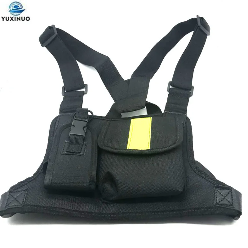 

Tactical Vest Nylon Military Vest Fluorescent Double Chest Rig Pack Pouch Holster Harness Radio Waist Pack for Walkie Talkie
