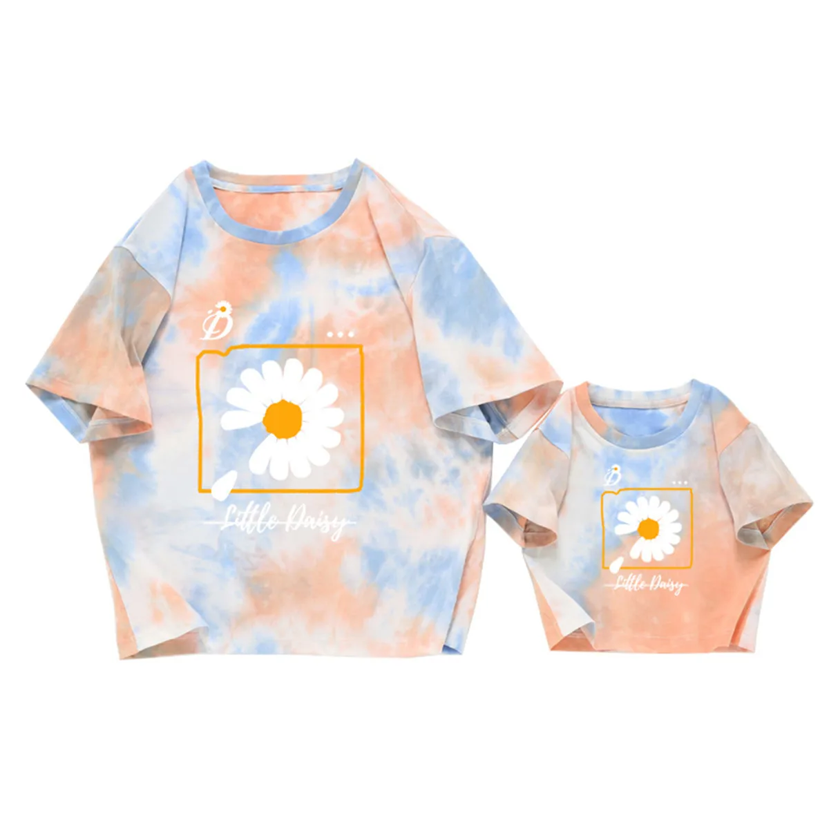 

Colorful Mother Daughter T-shirts Summer Family Matching Outfits Mom Baby Mommy and Me Tee-shirt Clothes Woman Boys Cotton Tops