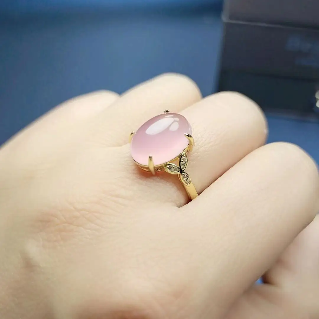 

Натуральный ледяной порошок, инкрустированный халцедоном кольцо