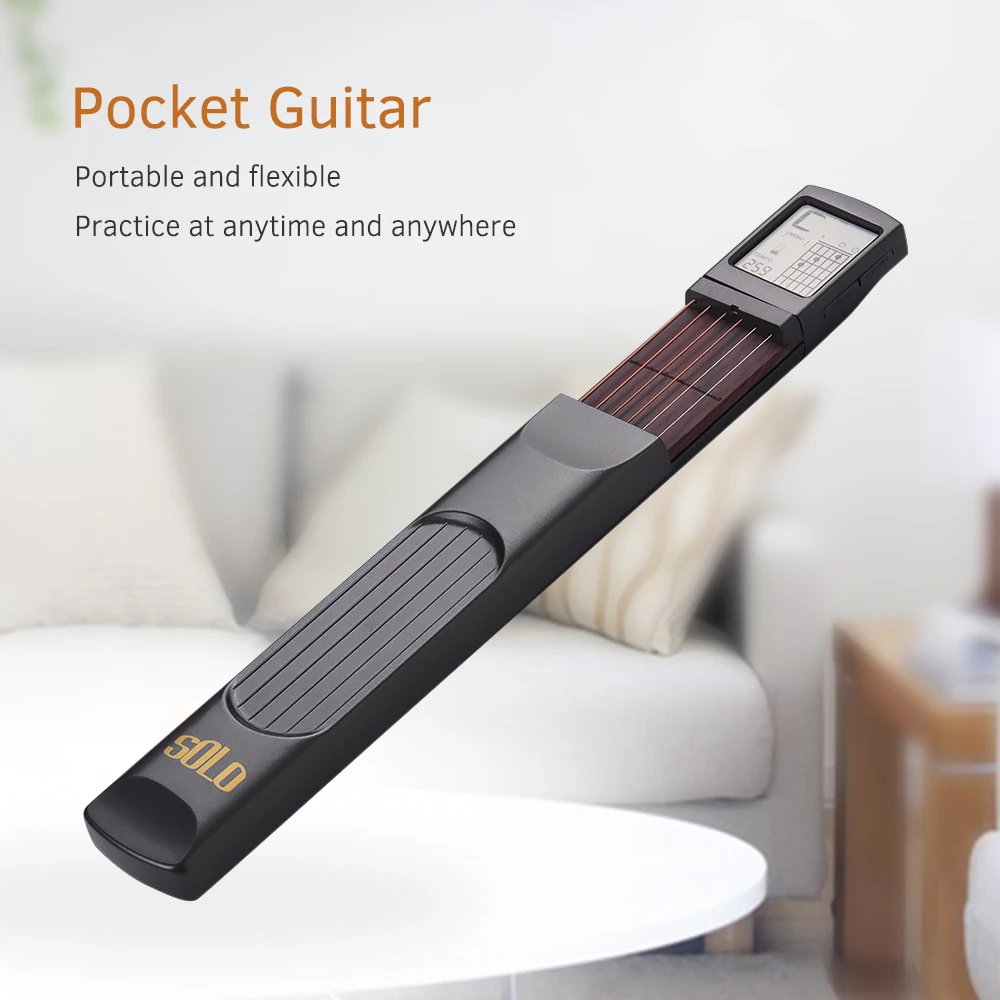 

Portable Chord Trainer Pocket-Guitar Practice Tools LCD Musical Stringed Instrument Practice Chords Tools with bag for Beginner