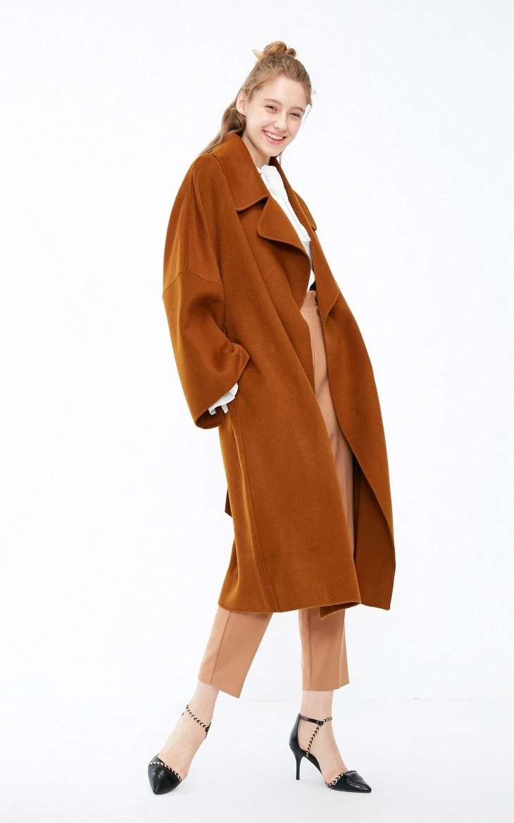 Vero Moda женское Новое двубортное длинное шерстяное пальто силуэта | 318327530