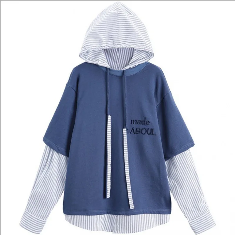 GETSRING Женская толстовка нерегулярные поддельные две части пуловеры свитшоты