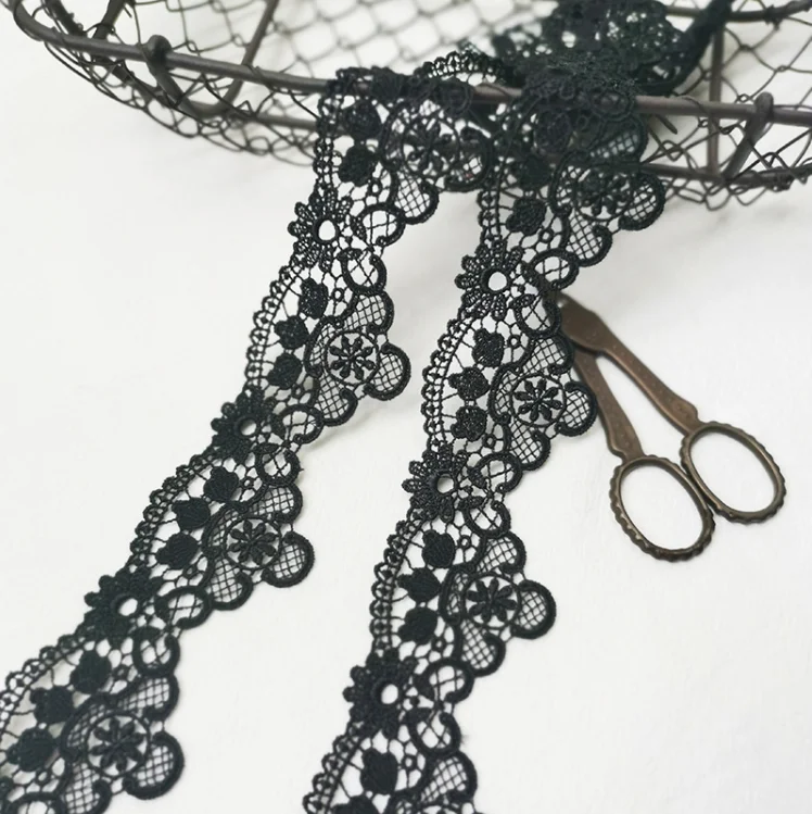 Кружевная ткань для цветов 5 метров черная по лучшей цене аксессуары из кружева