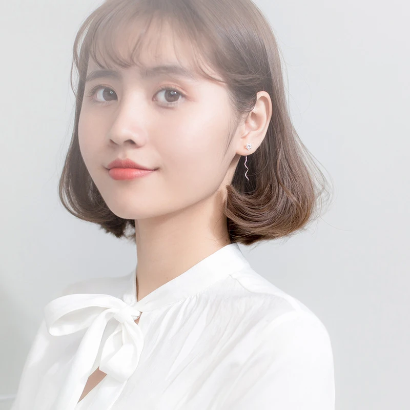 Colusiwei Ослепительная звезда серьги с длинными цепочками для женщин прозрачный CZ