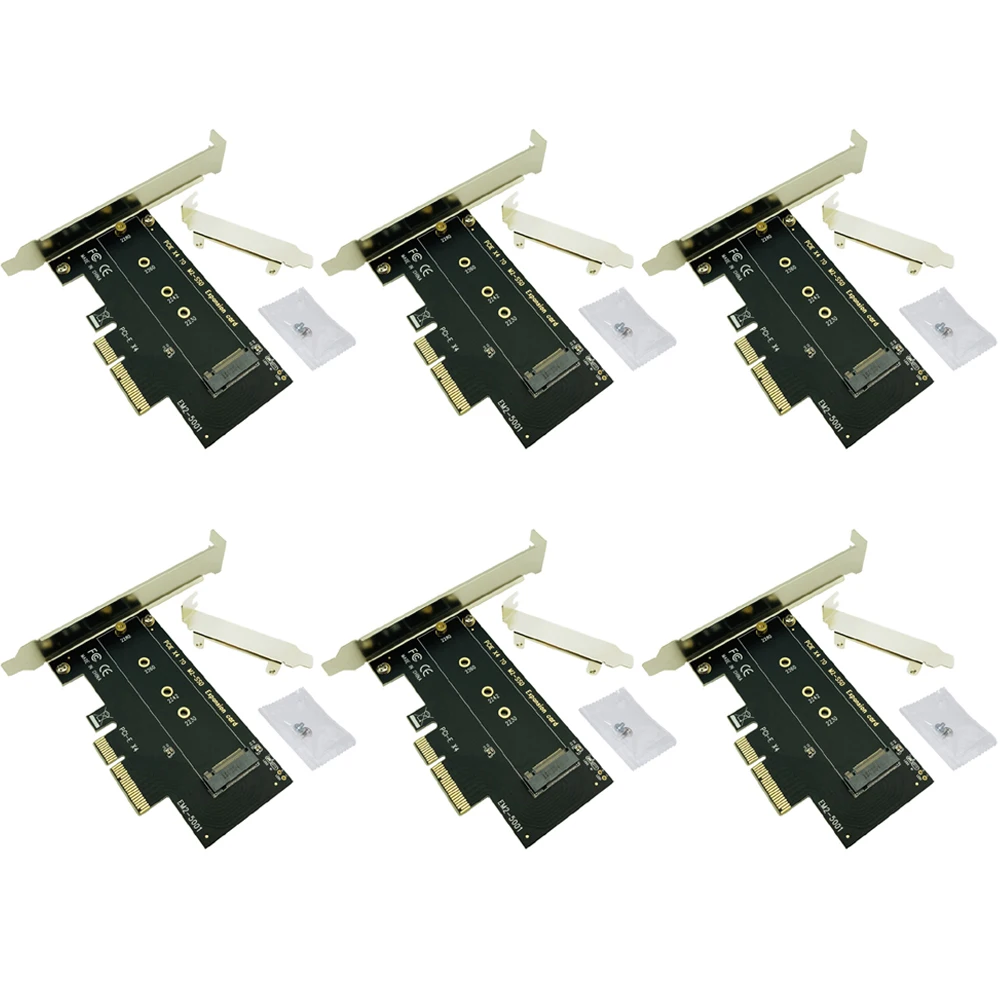 

6PCS M.2 Adapter NVME SSD M2 PCIE Card PCIE to M2 Adapter Support PCI Express 3.0 x4 2230 2242 2260 2280 Size M.2 SSD Riser Card