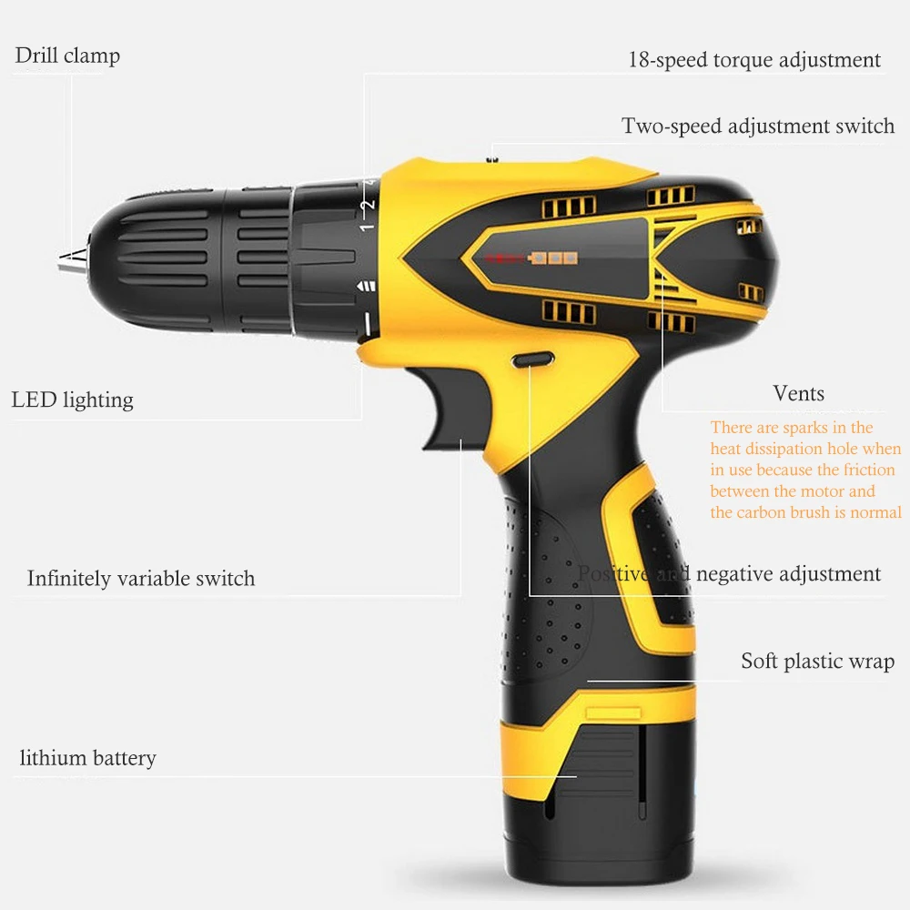 Electric Hand Drill 16.8v 18-speed Speed USB Screwdriver Household Tool Pistol 7 | Инструменты
