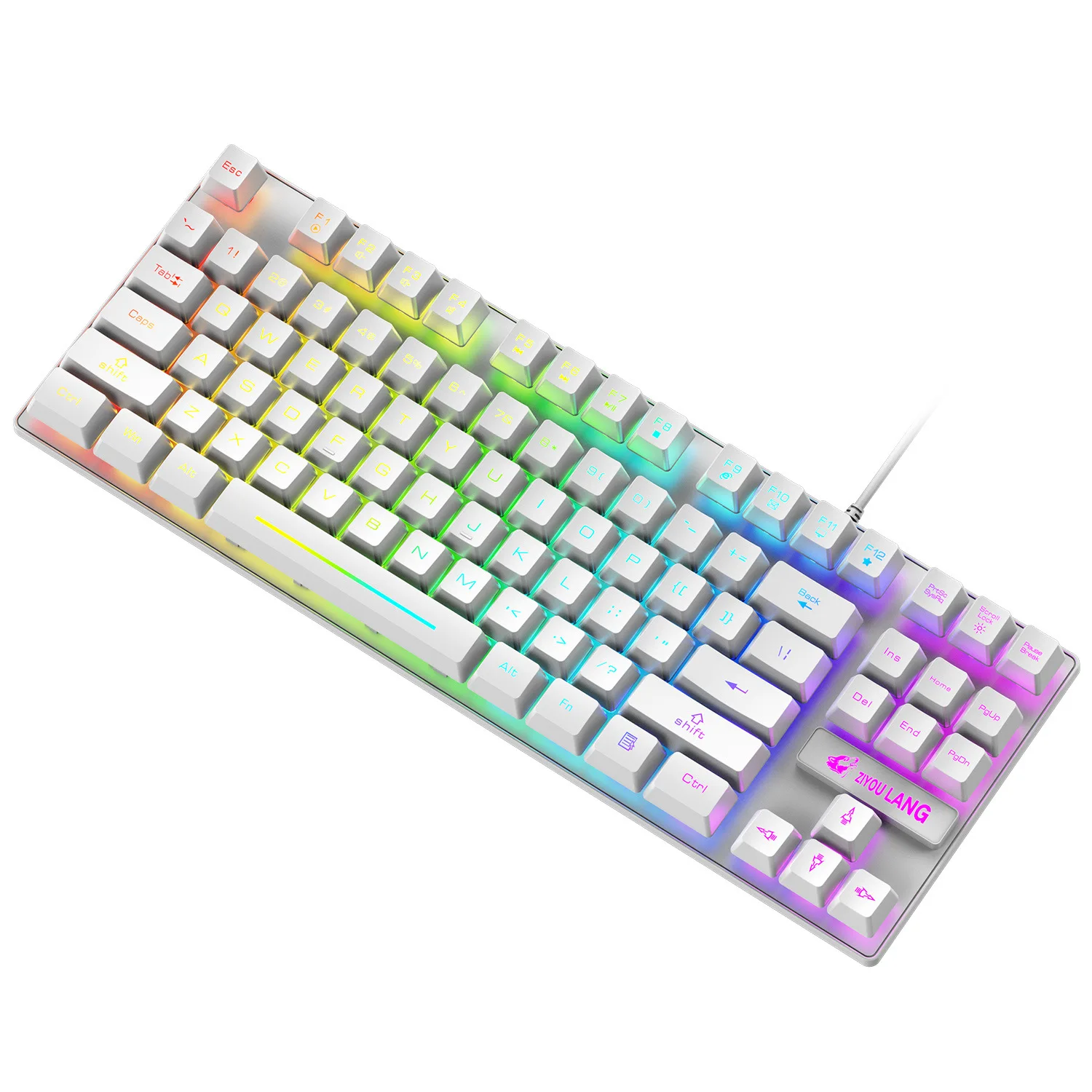 

87 Keys Gaming Keyboard RGB Backlit Lighting Keyboard for Desktop Notebook PC Gamer