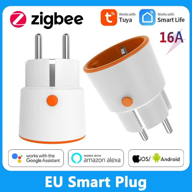 

Tuya Smart Plug EU Tuya ZigBee 3.0 16A Wireless App Voice Remote Control Socket Energy Monitor Outlet For Alexa Echo Google Home