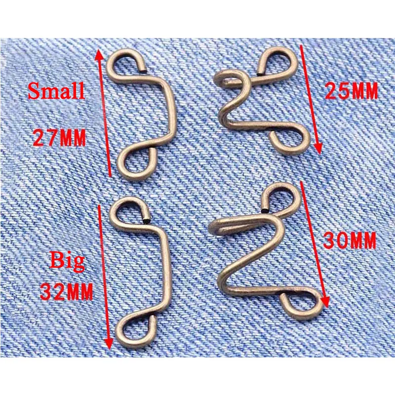 1 комплект Кнопка регулировки талии серебристые золотые металлические крючки