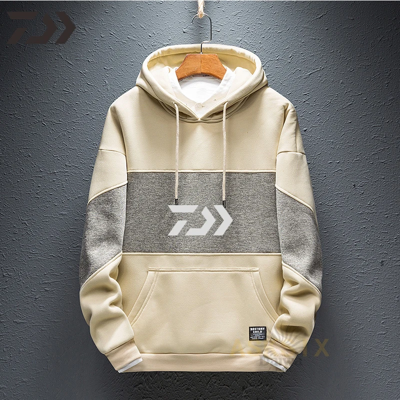 Men's Winter Velvet Daiwa Fishing SweatShirt Thick Hiking Outdoor Sport Hoody Long Sleeve Shirt Clothes | Спорт и развлечения