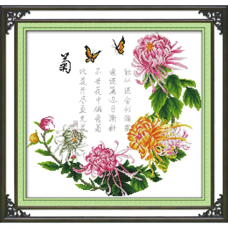 Вышивка крестиком Joy Sunday Китайская вышивка сливы орхидеи бамбука chrysan 11 и 14CTCross