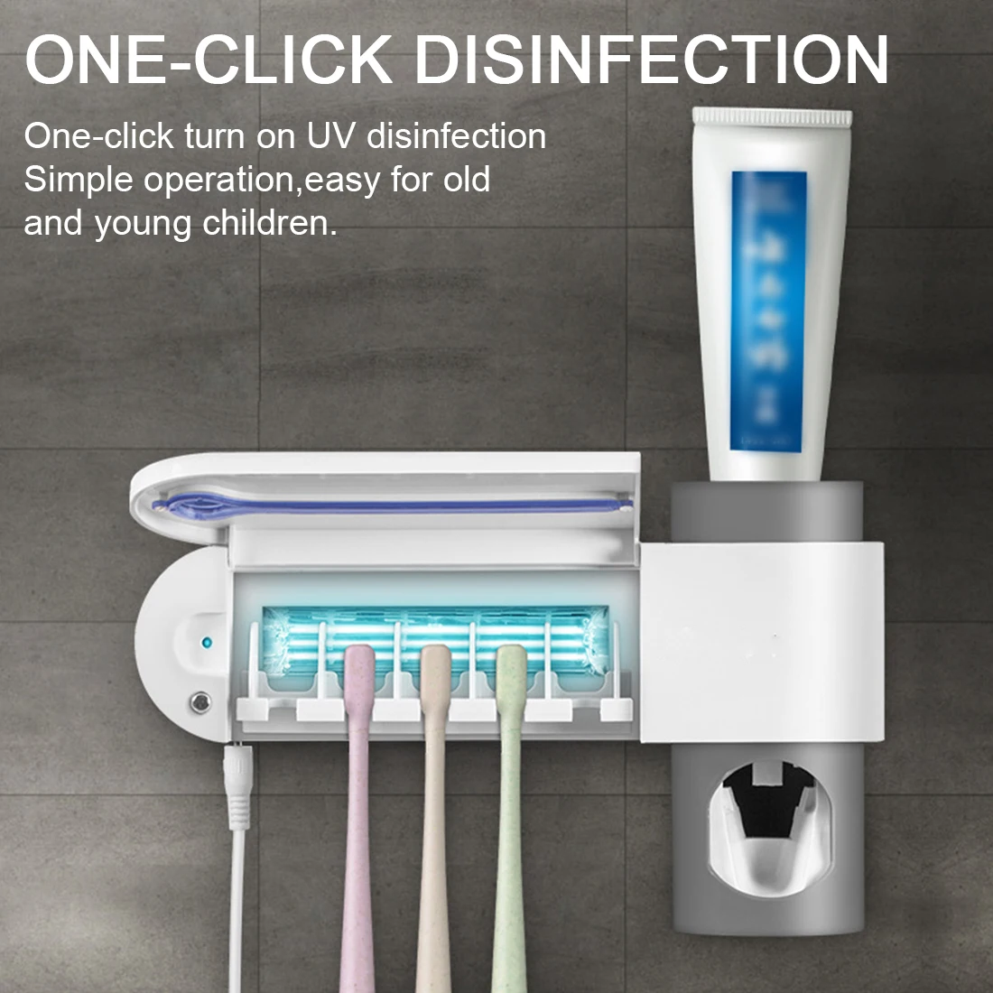 3 in 1 UV Light Ultraviolet Toothbrush Sterilizer Holder Automatic Toothpaste Squeezers Dispenser Bathroom Sets 2020 | Дом и сад