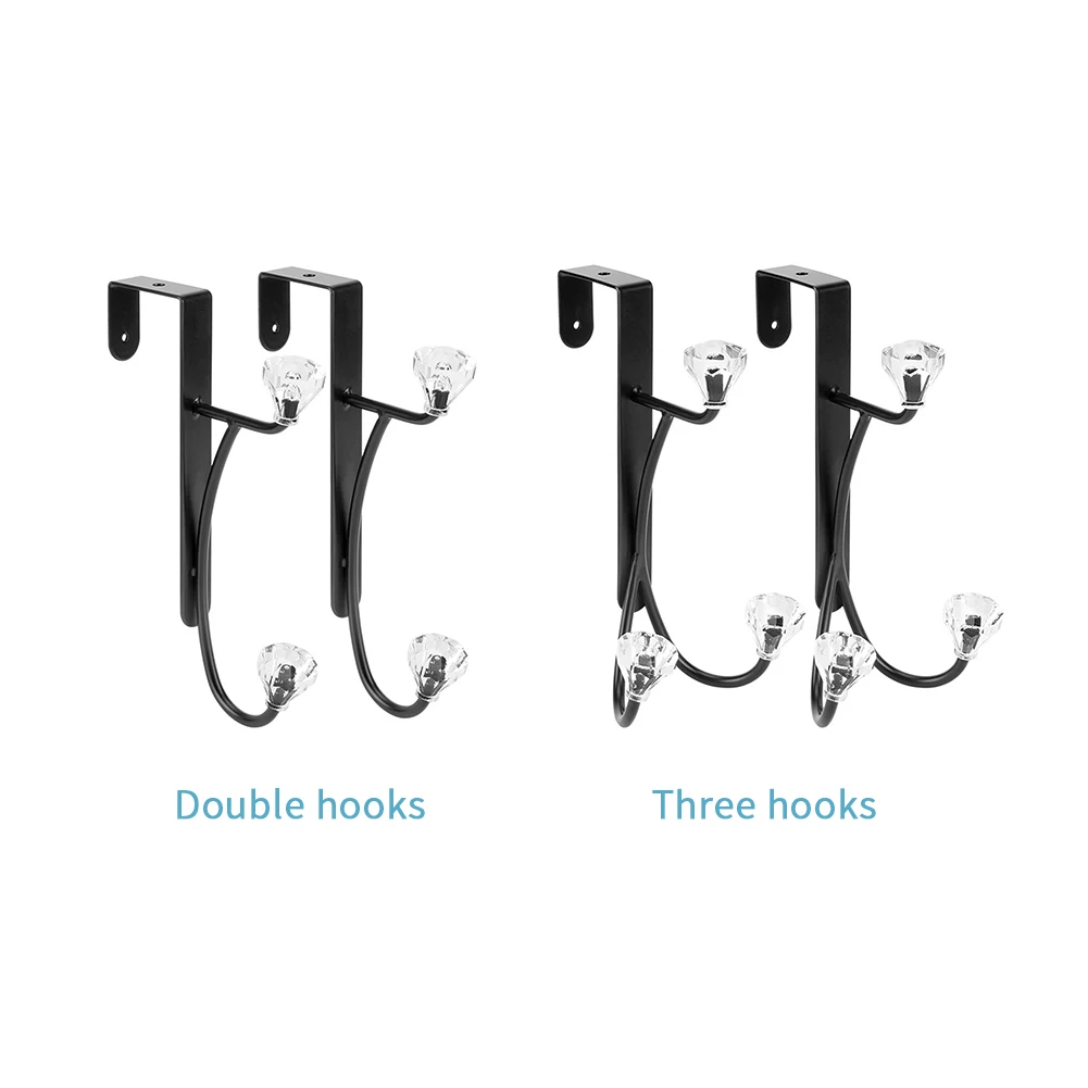 

2pcs/pack Home Space Saving Non Slip Robe Bedroom Towel Hanging Bathroom Office Coats Hook Removable Over The Door Storage Rack