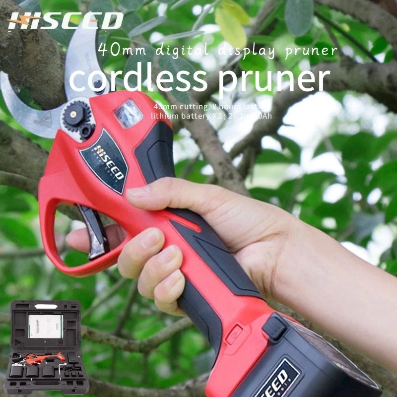 New 40mm 25.2V 1.3kg Electric Pruning Shears Pruner with THREE Lithium Battery | Инструменты