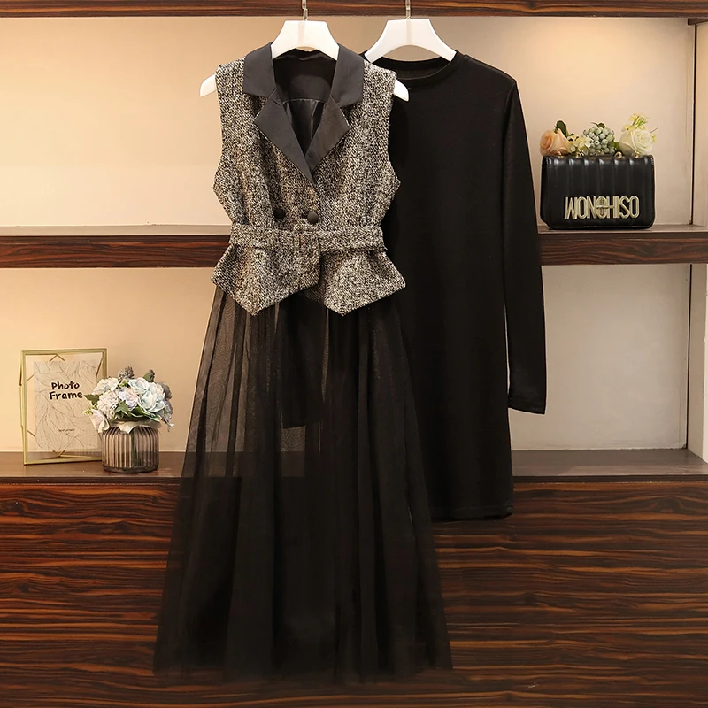 Большой плюс размер комплект из 2 предметов 2019 умная Повседневная Женская