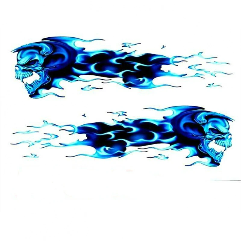 

20x9cm Personality ghost flame skull Car-Sticker Automobiles Motorcycles Window Bumper Laptop Vinyl Decal PVC Decorative Goods