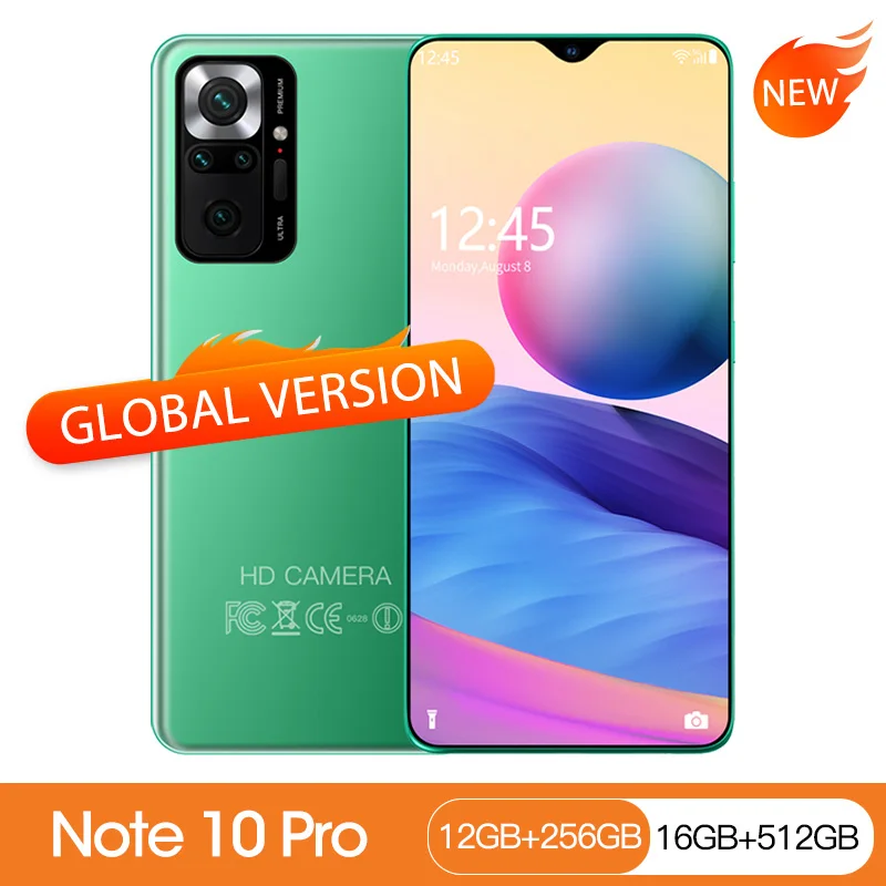 

[World Premiere ] Global Version Smartphone Xiomi Radmi Note 10 Pro 8GB 128GB Mobile Phone 6.7" Display 48MP Camera Cellphone