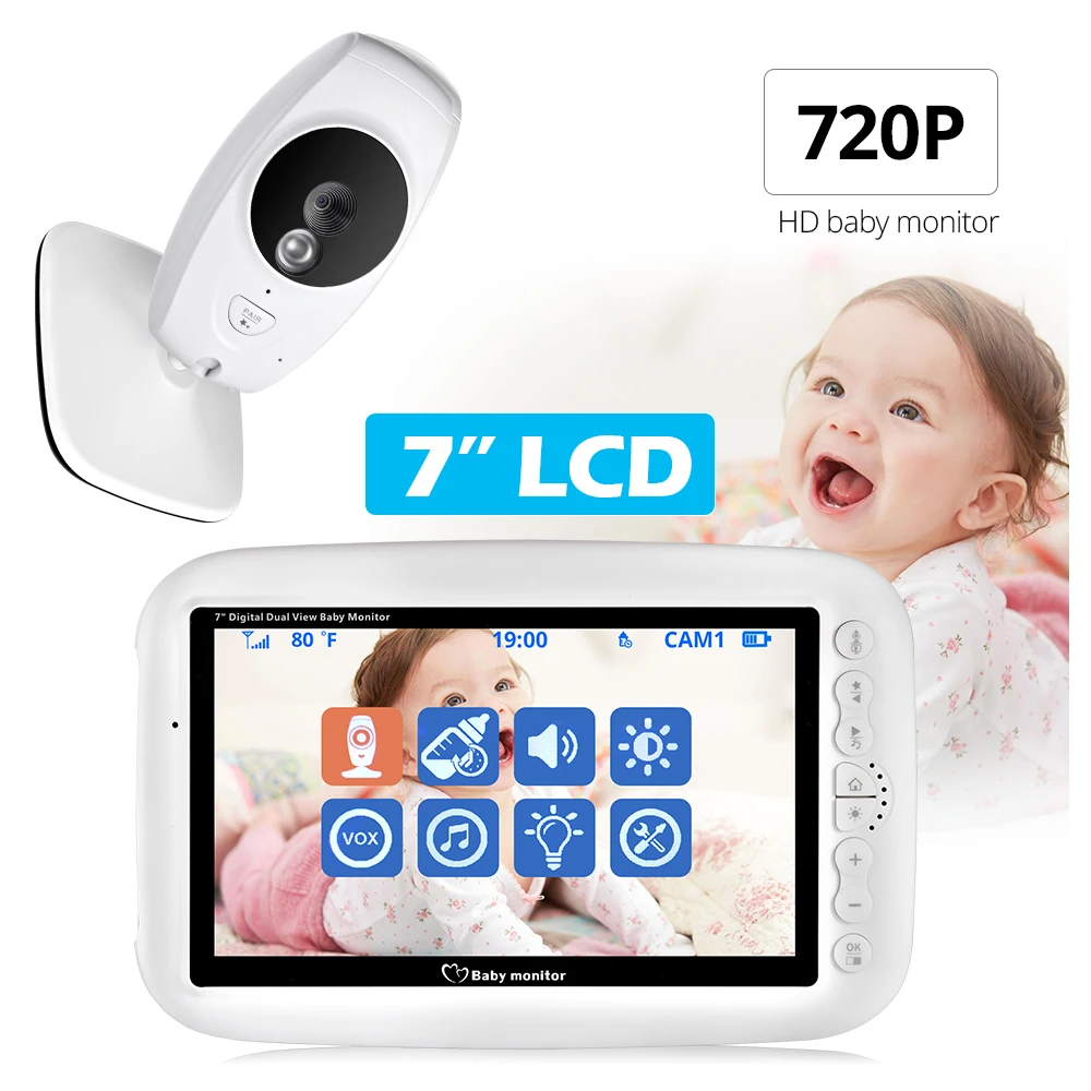 7-дюймовый беспроводной радионяня с высоким разрешением ночное видение