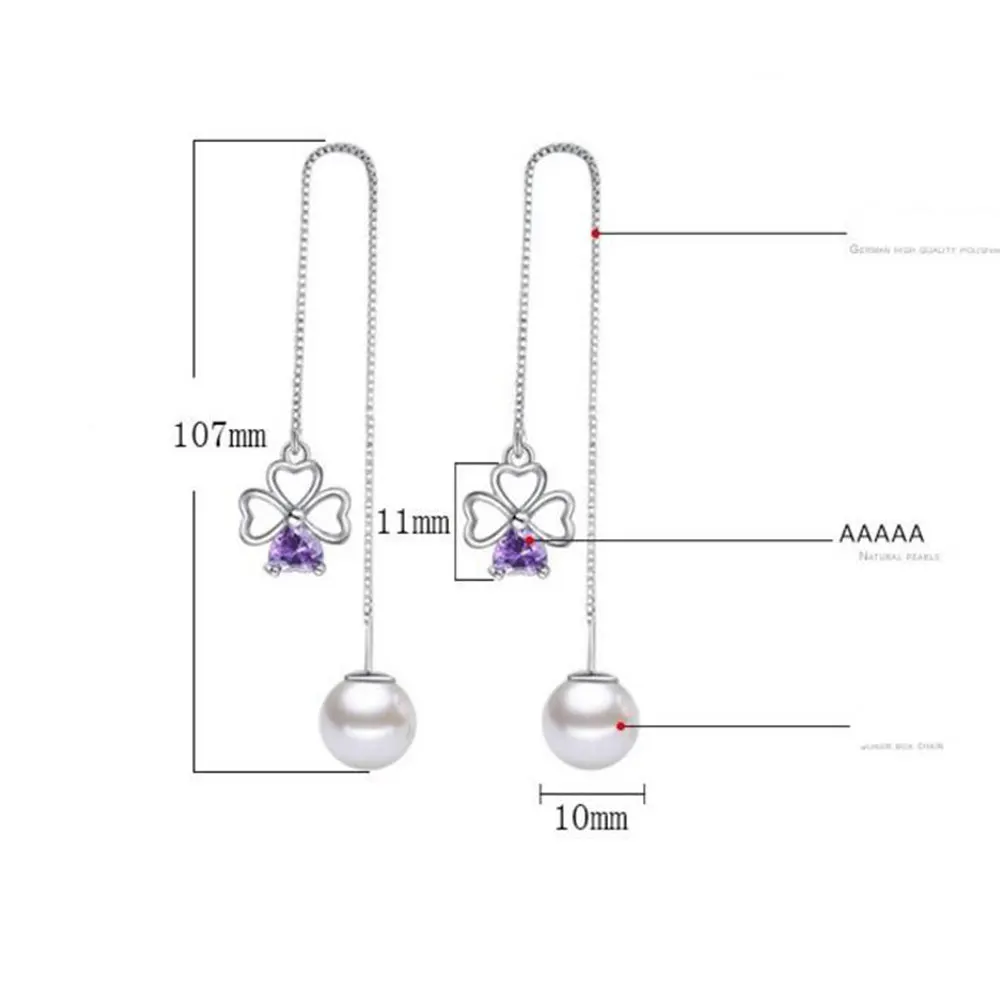 925 пробы серебро удачи любящее сердце с цветочным рисунком длинной бахромой